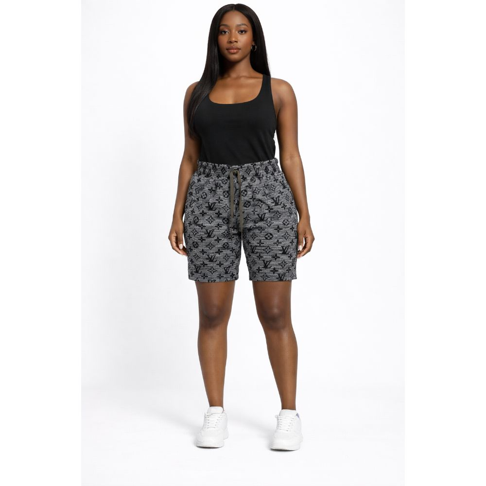 Unisex Patterned Drawstring Casual Shorts